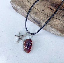 Load image into Gallery viewer, Handmade Large Starfish Sea Glass Necklace
