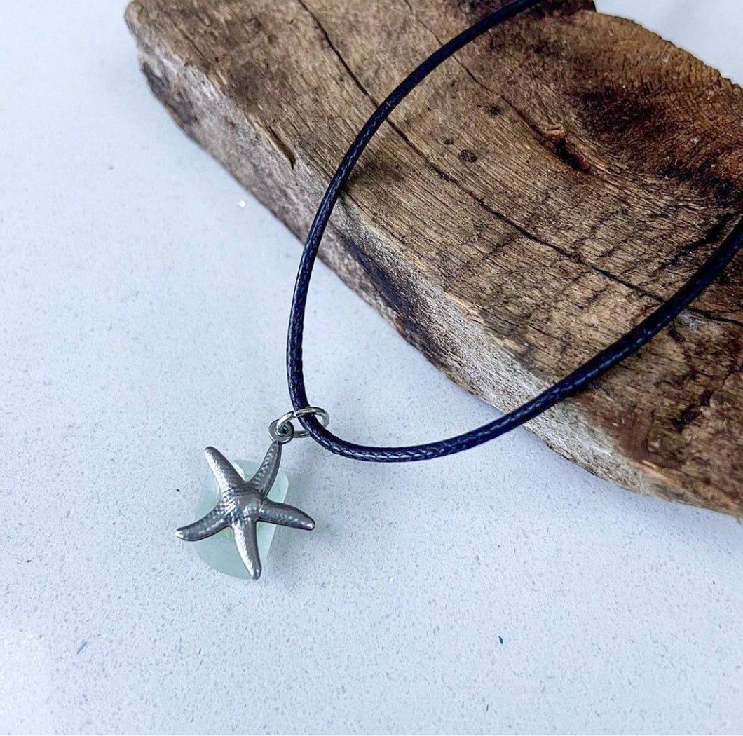 Handmade Starfish Sea Glass Necklace