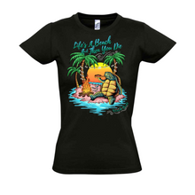 Load image into Gallery viewer, Life’s A Beach Ladies Fit (Available in Black &amp; White)
