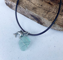 Load image into Gallery viewer, Handmade Dolphin Sea Glass Necklace
